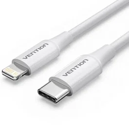 Vention Cable USB 2.0 Tipo-C a Lightning Macho 27W 480Mbps 1m Blanco Carga y Sincronización